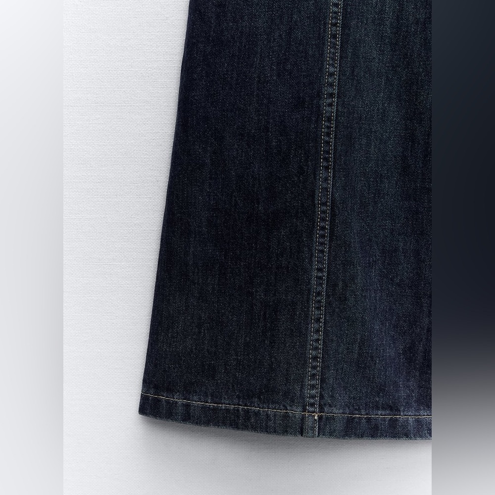 NWT. Zara Navy Blue Strapless TRF Denim Jumpsuit. Size XS. - Picture 10 of 14